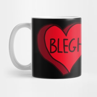Blegh Red Love Heart Mug